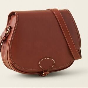 Roots Re-Issue 76 English Saddle Bag Cedar Brown Leather NWT